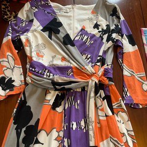 Multi colored wrap dress